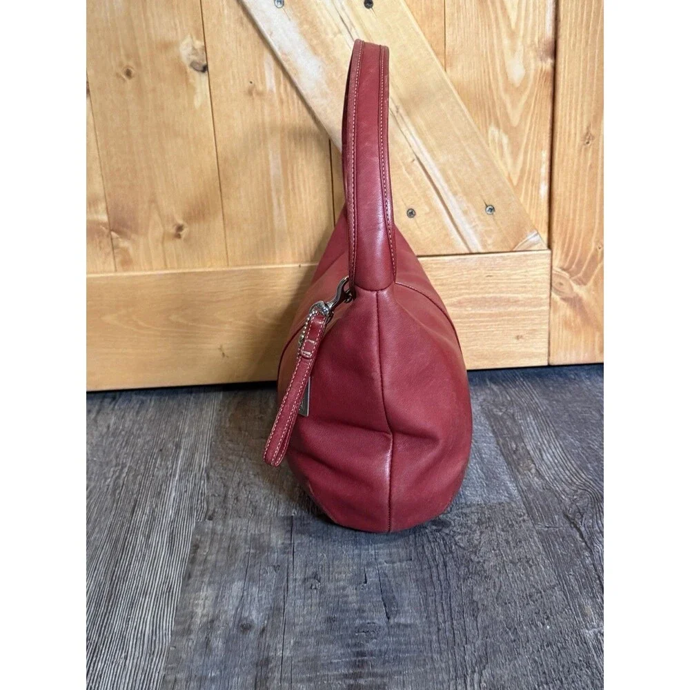Coach Ergo 9219 Red Leather Hobo Shoulder Bag Y2K Vintage Zip Purse